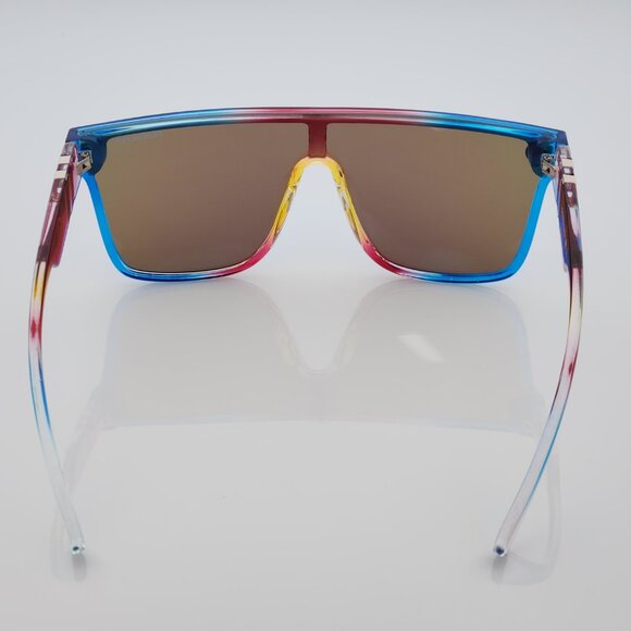 Quiksilver Shield Sunglasses Multicolor Candy Color Frame Flash Blue Mirror Lens - Picture 8 of 12